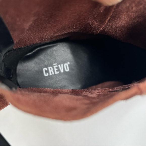 Crevo Clara Sz 8.5 Leather Suede Ankle Booties Brick Red Boots - Picture 9 of 13